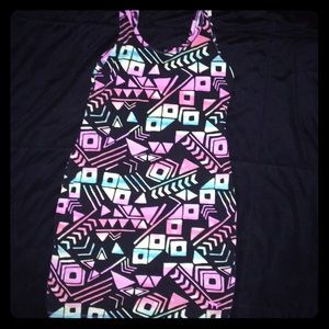 PINK Colorful Tiki Pencil Dress